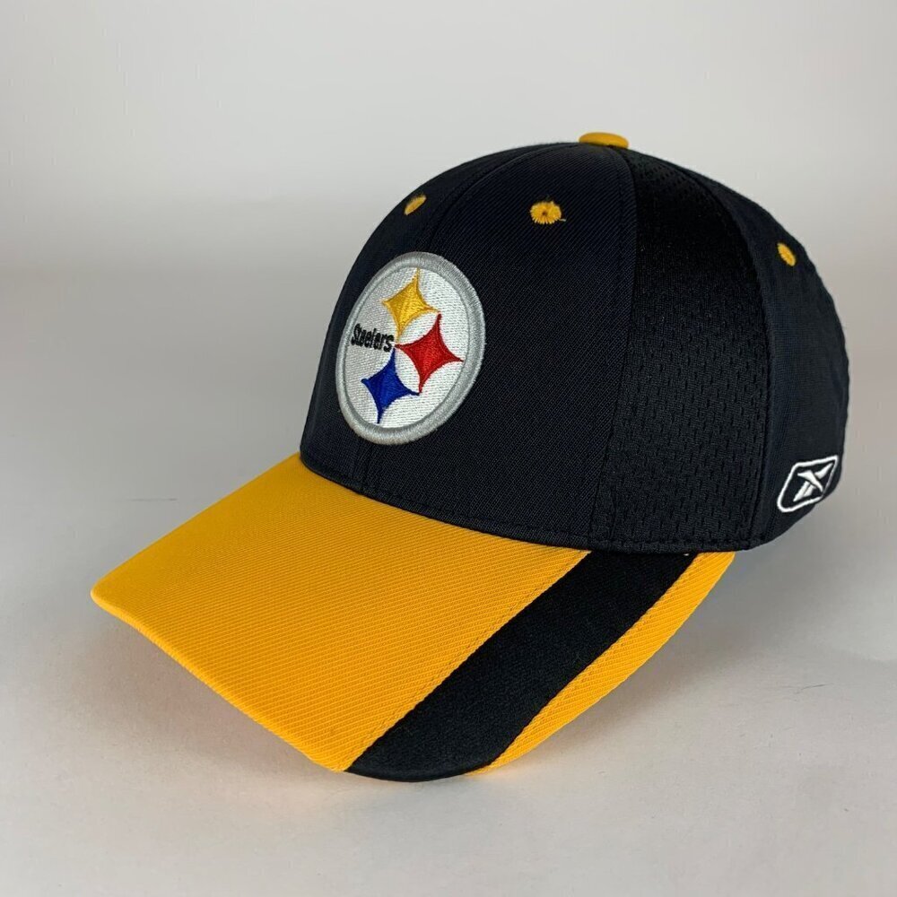 Pittsburgh Steelers NFL Black Gold Reebok Strapback Adjustable Hat